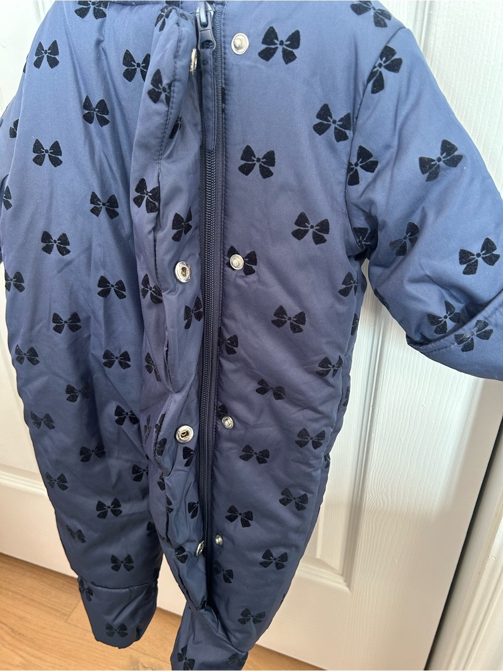 Rothschild Navy and Black Bow-Print Infant Jacket - Picture 3 of 6